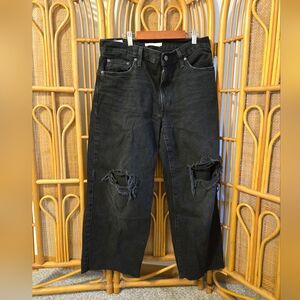 Levis Baggy Dad Ripped Black Jeans